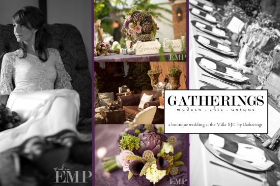 Elegant villa wedding featuring bride and unique floral decor
