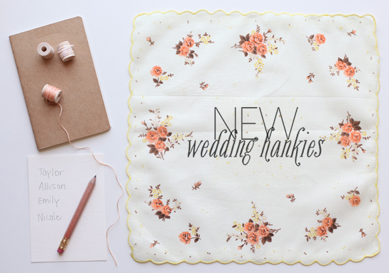 New floral wedding handkerchiefs