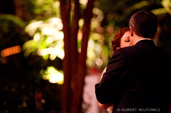 Couple dancing, romantic wedding kiss