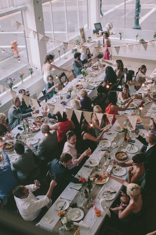 Wedding reception, guests dining