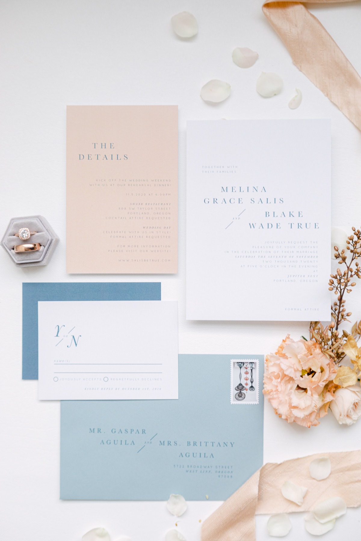 This Modern Fall Wedding Inspiration In Portland Brings Terracotta Blue to the Table[scape]