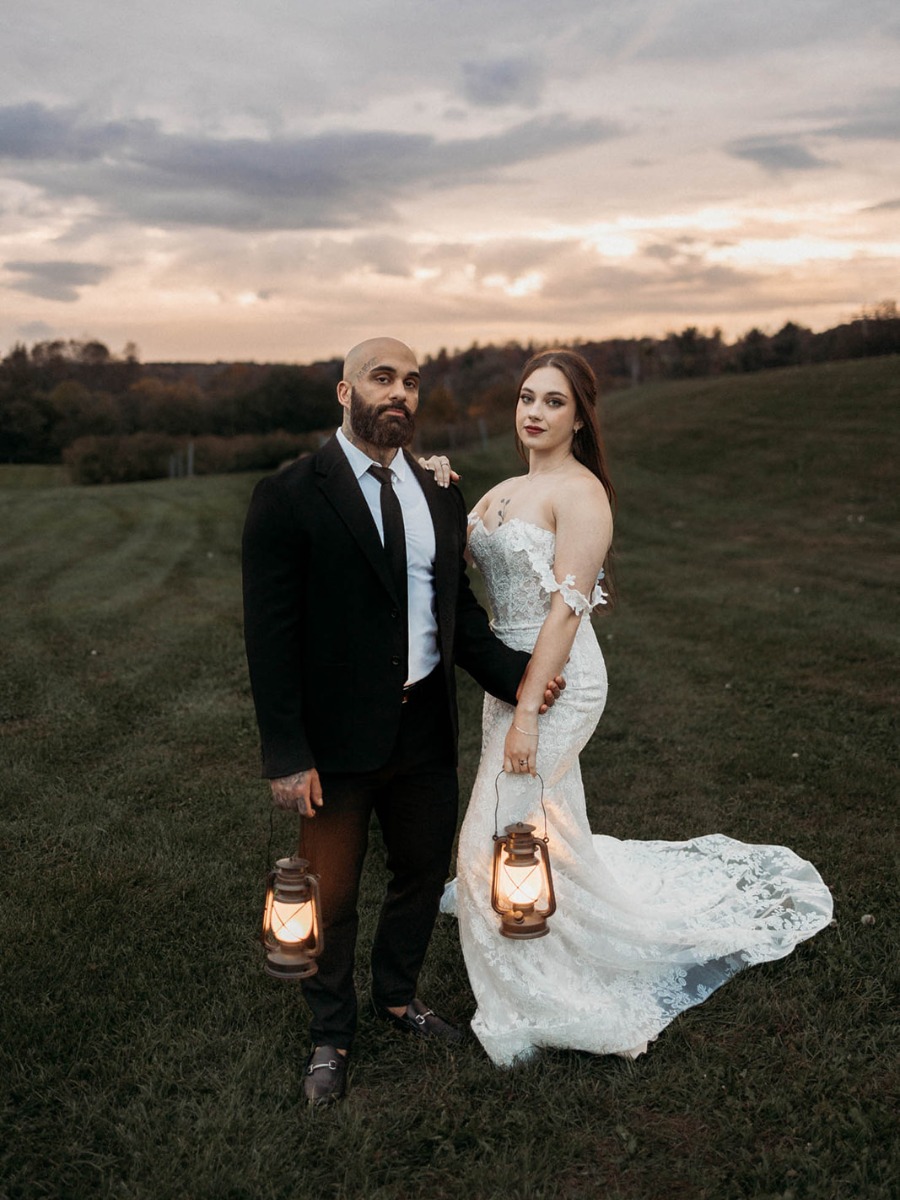A dark and moody Hallows' Eve vineyard wedding inspiration
